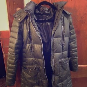 Marc New York olive down coat, removable hood